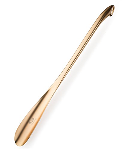 OrthoStep 24 inch Shoe Horn Long Handle Metal Shoe Horns for Men Antique Brushed Brass