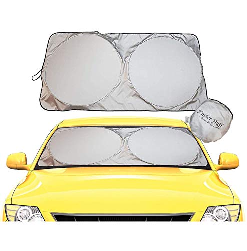 Windshield Sun Shade - 210T Fabric Highest in The Market for Maximum UV and Sun Protection -Foldable Sunshade for car Windshield Will Keep Your car Cooler- Windshield Sunshade (Large)
