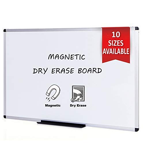 VIZ-PRO Dry Erase Board/Magnetic Whiteboard, 8' x 4', Silver Aluminum Frame