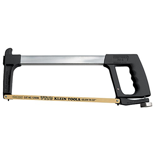 Klein Tools 701-S Dual Purpose Hacksaw 3-In-1 Blade With Pivot Lock for Blade Tension and Thumb Guard for Two Hand Sawing