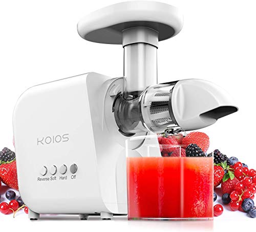 KOIOS Juicer, Masticating Juicer Machine, Slow Juice Extractor with Reverse Function, Cold Press Juicer Machine with Quiet Motor, 2019 Juicer, Easy to Clean with Brush