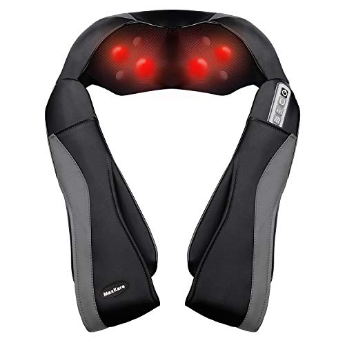 MaxKare Shiatsu Neck Shoulder Massager Electric Back Massage with Heat Deep Kneading Tissue Massage for Muscles Pain Relief Relax in Car Office and Home