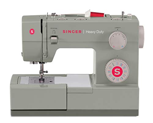 SINGER | Heavy Duty 4452 Sewing Machine with 110 Stitch Applications, Metal Frame, Built-In Needle Threader, & Heavy Duty Accessory Kit - Sewing Made Easy