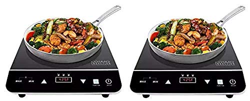 Cosmo Portable Electric Induction Cooktop with Rapid Heating, Sensor LED Display, Safety Lock, Energy Efficient Countertop Stove Single Burner, 1800-Watt, COS-YLIC1 ((2.Units))