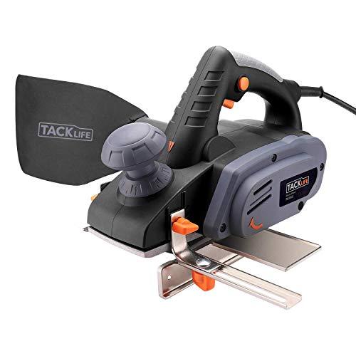 TACKLIFE 7.5-Amp Electric Hand Planer, 3-1/4-Inch 900W 16,000Rpm Power Planer with 1/8”(3mm) Adjustable Cut Depth, Dust Bag, Parallel Fence Bracket, Ideal Planer for DIY - RES002