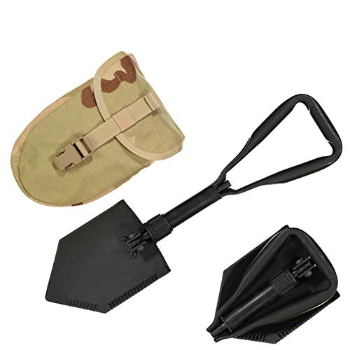 Military issue Tri-Fold Entrenching Tool (E-Tool), Genuine, with Shovel Cover