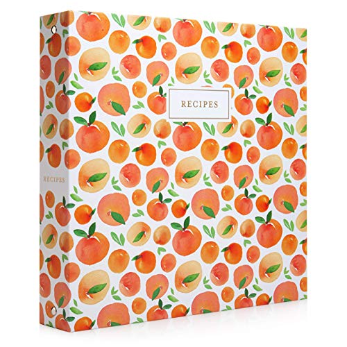 Jot & Mark Recipe 3 Ring Binder 8.5x11 | Full-Page with Clear Protective Sleeves and Color Printing Paper for Family Recipes