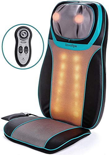 Shiatsu Neck and Back Massager Chair with Heat - Massage Seat Cushion with Rolling, Kneading & Vibration - Full Back & Shoulder Deep Tissue to Relieve Muscle Pain - for Home & Office