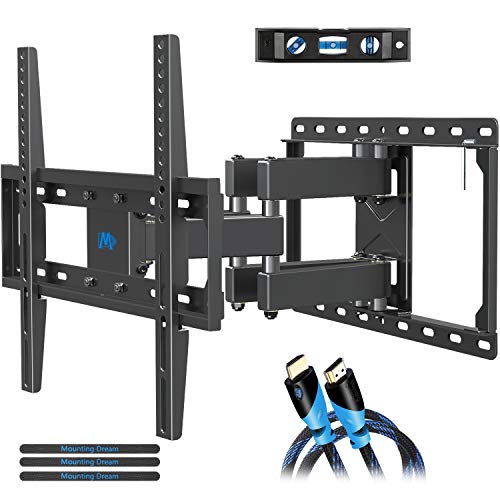 Mounting Dream TV Wall Mounts TV Bracket for Most 32-55 Inch Flat Screen TV/ Mount Bracket , Full Motion TV Wall Mount with Swivel Articulating Dual Arms , Max VESA 400x400mm , 99 LBS Loading MD2380