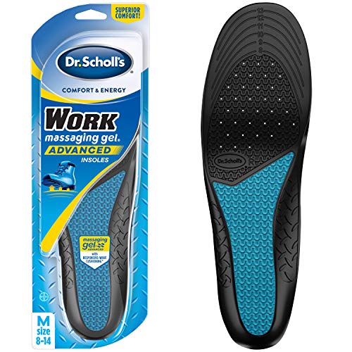 Dr. Scholl's WORK Massaging Gel Advanced Insoles (Men's 8-14) // All-Day Shock Absorption and Cushioning for Hard Surfaces (Packaging May Vary), 1 Count