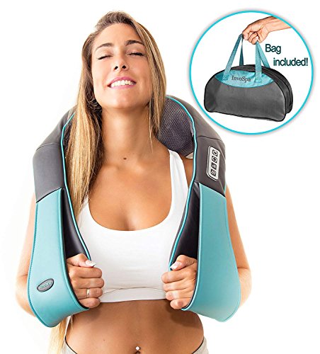 Shiatsu Back shoulder & Neck Massager With Heat - Deep Tissue 3D Kneading Pillow Massager for Neck, Back, Shoulders, Foot, Legs - Electric Full Body Massage - for Home & Car