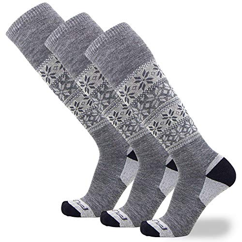 Pure Athlete Alpaca Ski Socks – Men Warm Wool Sock, Women Skiing, Snowboarding