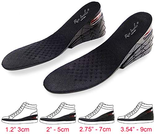Height Increase Insoles, 4-Layer Orthotic Heel Shoe Lift kit with Air Cushion Elevator Shoe Insole Lifts Kits Inserts for Men & Women Taller Insoles 1.2" to 3.5" Variable Height Adjustable