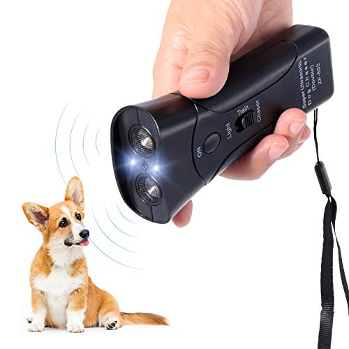 PetUlove Dog Bark Deterrent,Handheld Dog Trainer and Bark Control Device with Led Light and Wrist Strap,Dog Training Tool for Safe Use Indoor Outdoor