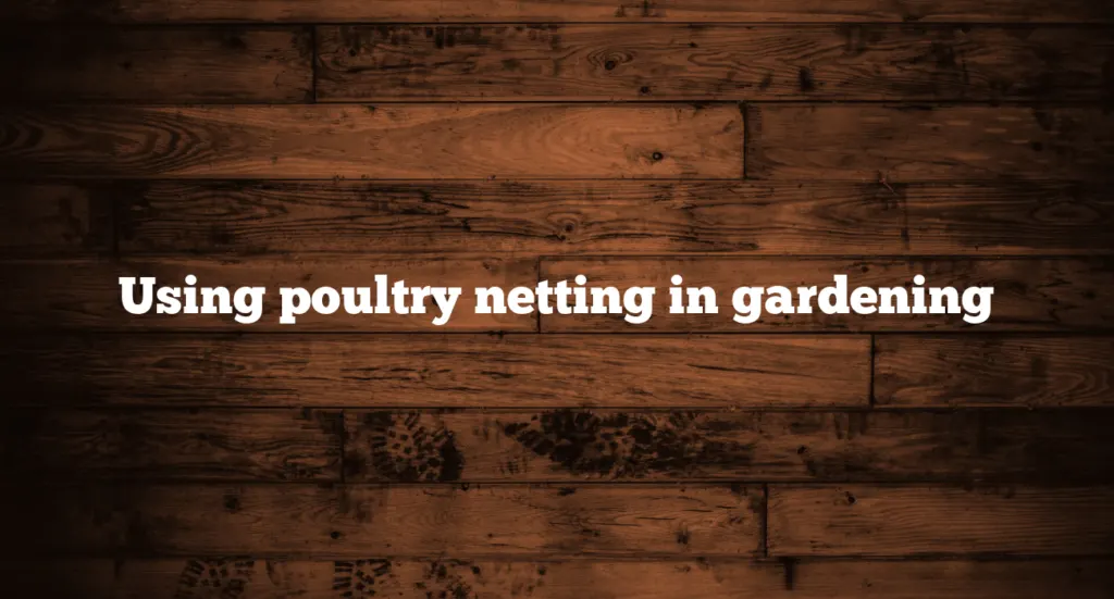 Using poultry netting in gardening