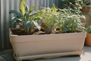 plants and flower in a container